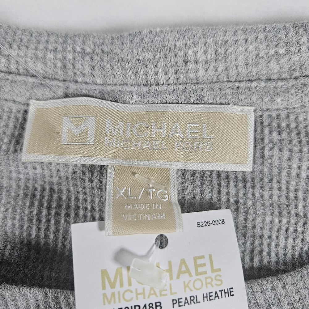 Michael Kors Women's Long Sleeve Gray Tunic Pearl Heathe Size XL New Wit… - Picture 10 of 11